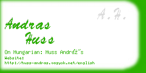 andras huss business card